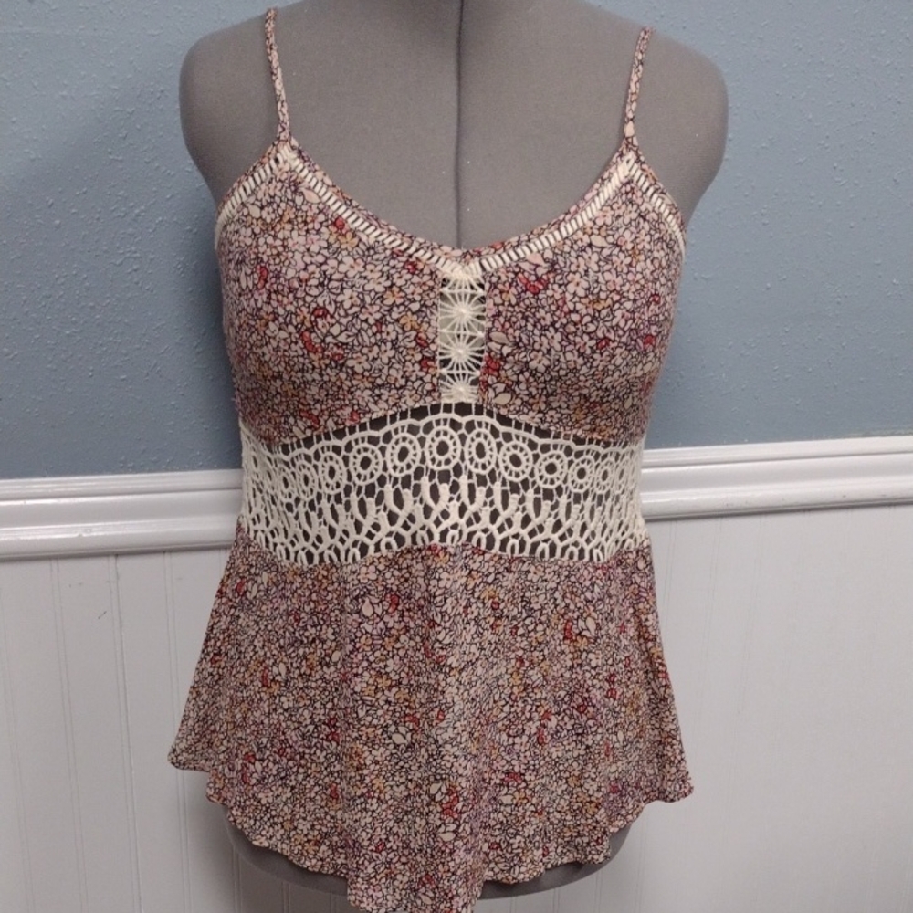 Floral Lace Accent Camisole Y2K